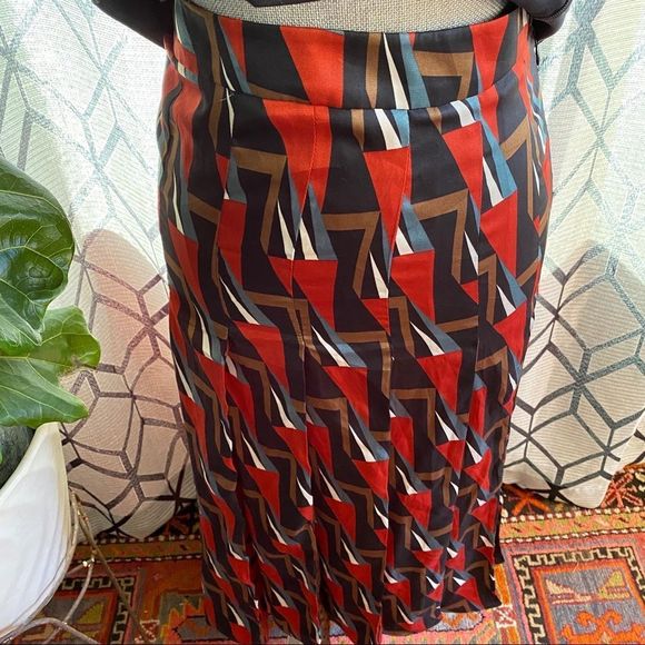 Zara geoprint pleated maxi skirt NWT - Picture 4 of 7